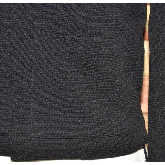 Mango Suit Black Open Front Crop Jacket Size XS Pockets Ribbed Career Casual - Picture 5 of 10